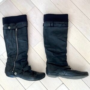 Flat Knee High leather Boots - Size 36